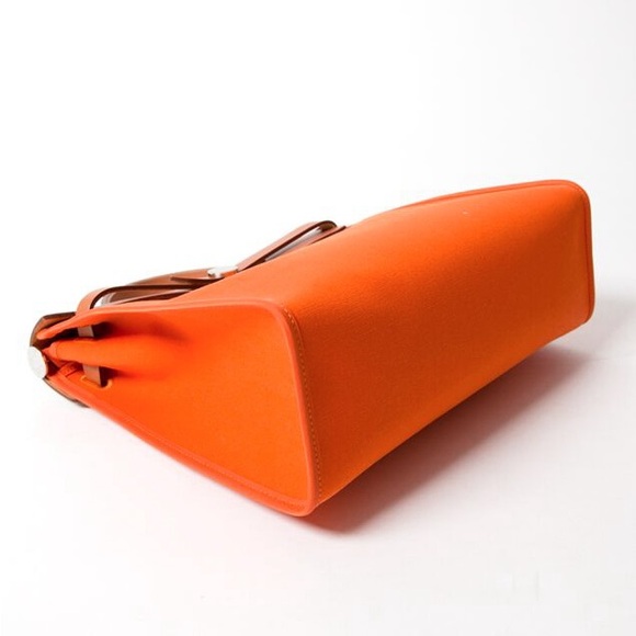 Hermes  Vache Hunter Toile Herbag Zip 31 PM Orange - Picture 4 of 13